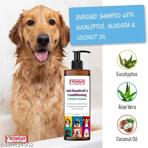 ROMSAY Anti-Tick & Flea Shampoo (200ML) + Anti-Dandruff & Conditioning (200ML) - MaePaws