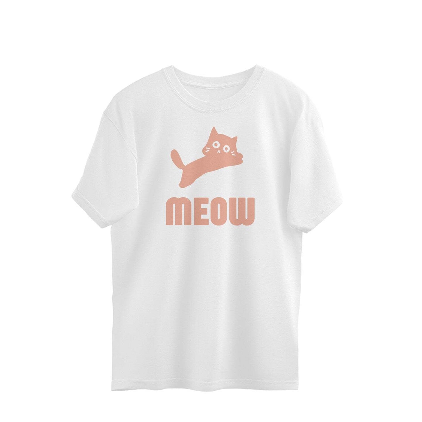 Meow Oversized Unisex T-Shirt (PINK) โ The Perfect Blend of Comfort & Style - MaePaws