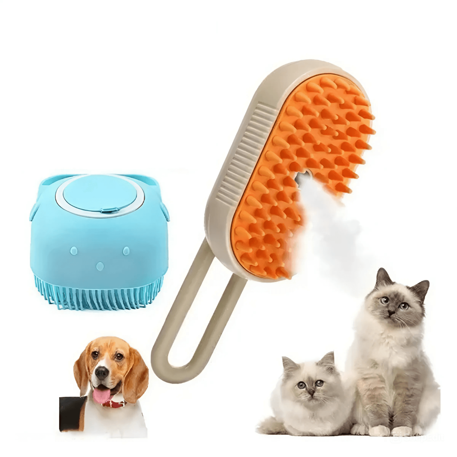 Pet Steam Brush & Bath Brush Combo - MaePaws