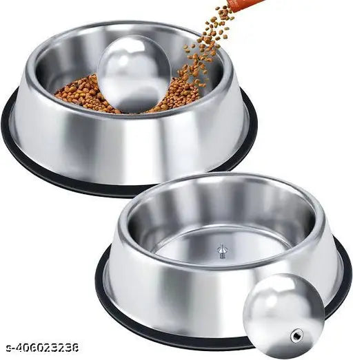 Stainless Steel Dog & Cat Bowls (200ml, Pack of 2)