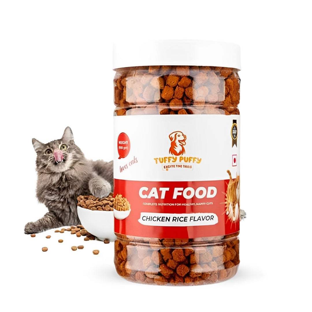 Tuffy Puffy Best Cat Dry Food – Protein-Rich, Grain-Free Kibble for All Breeds (900GM Jar) - MaePaws