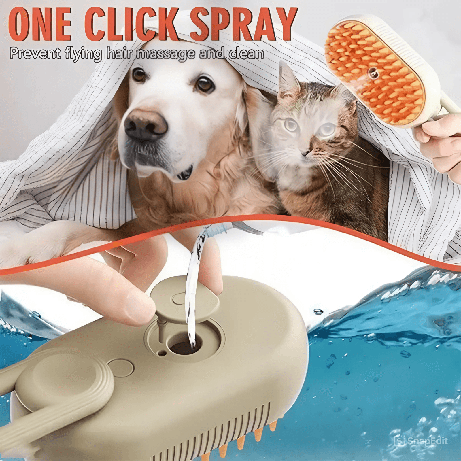 Pet Steam Brush & Bath Brush Combo - MaePaws