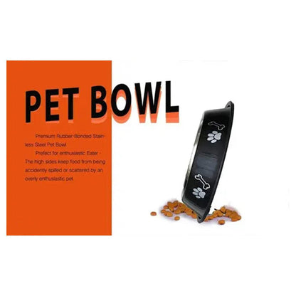 Fondle Dog Stainless Steel Bowl with Anti-Skid Rubber Base - MaePaws