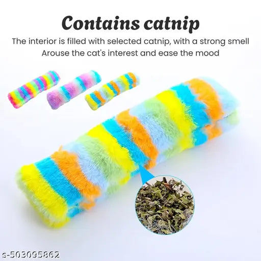 PET FUN Rainbow Bug Stick Toy – Interactive Catnip Pillow for Cats & Kittens