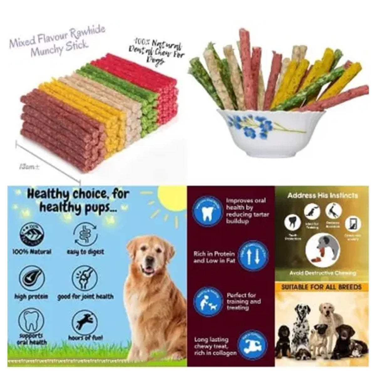 PET CLUE® Multi-Flavor MIX Dog Munchy (1KG) – Tasty & Healthy Chews! - MaePaws