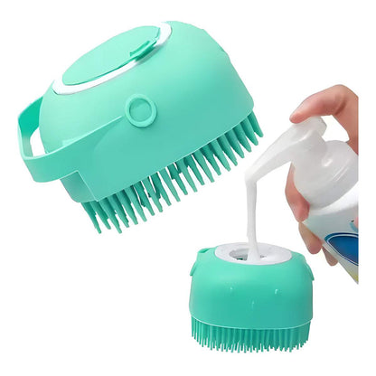 Pet Bath Brush – Tick Remover, Soft Bristles & Shampoo Dispenser - MaePaws