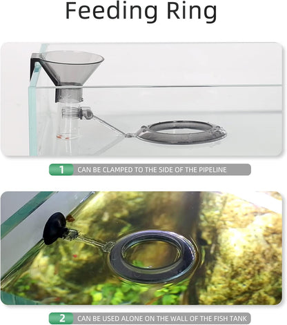 Aquarium Feeding Dish Set – Fish Feeder Tube Kit with Cleaning Brush