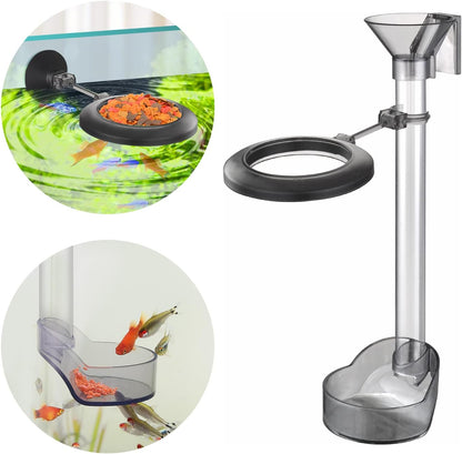 Aquarium Feeding Dish Set – Fish Feeder Tube Kit with Cleaning Brush