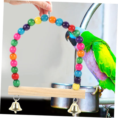 Birds Decorative Swing – Colorful Wooden Hanging Perch (Pack of 2)