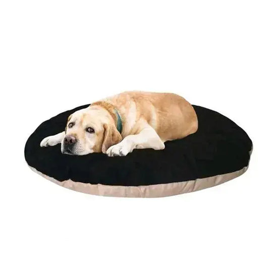 Luxurious Indoor & Outdoor Pillow/Gaddi/Takiya for Dogs & Cats – Black Cream (Medium Size: 66 x 56 x 10 cm)