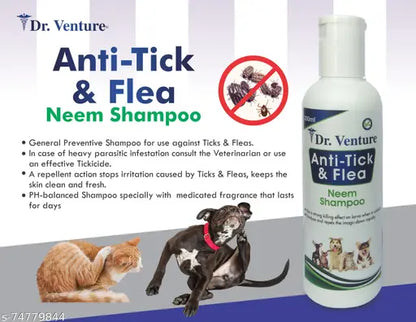 Anti-Tick & Flea Lemongrass Dog Shampoo + Grooming Brush (200ml)