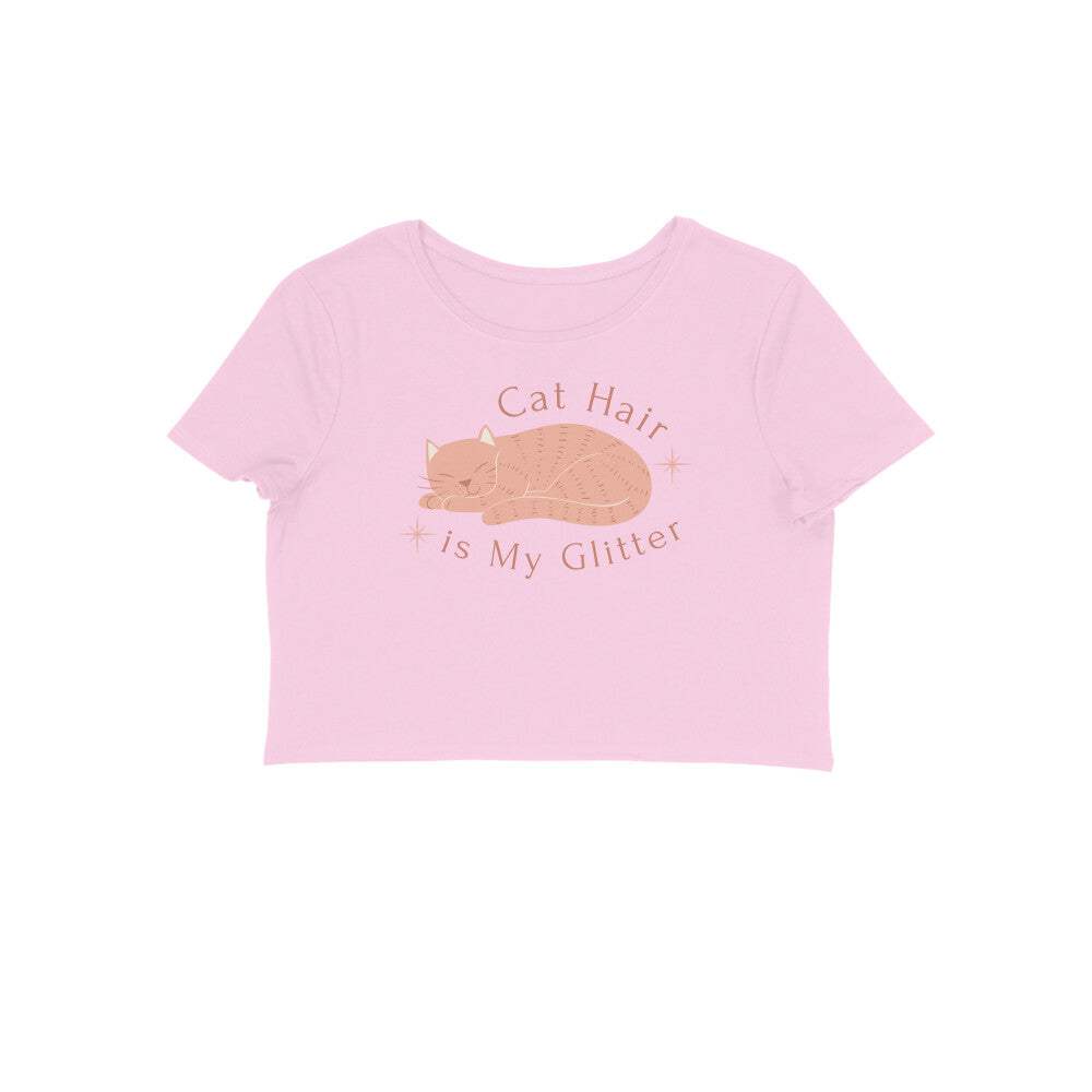 Cat Hair Is My Glitter" Women’s Crop Top – Trendy & Comfortable! - MaePaws