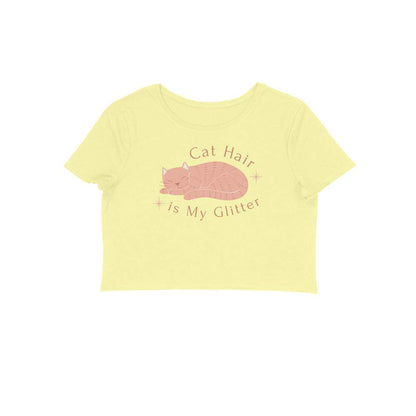 Cat Hair Is My Glitter" Women’s Crop Top – Trendy & Comfortable! - MaePaws