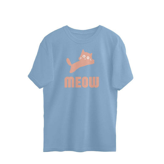 Meow Oversized Unisex T-Shirt (PINK) – The Perfect Blend of Comfort & Style - MaePaws