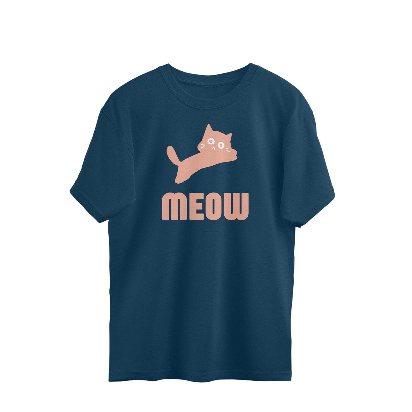 Meow Oversized Unisex T-Shirt (PINK) – The Perfect Blend of Comfort & Style - MaePaws