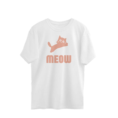 Meow Oversized Unisex T-Shirt (PINK) – The Perfect Blend of Comfort & Style - MaePaws