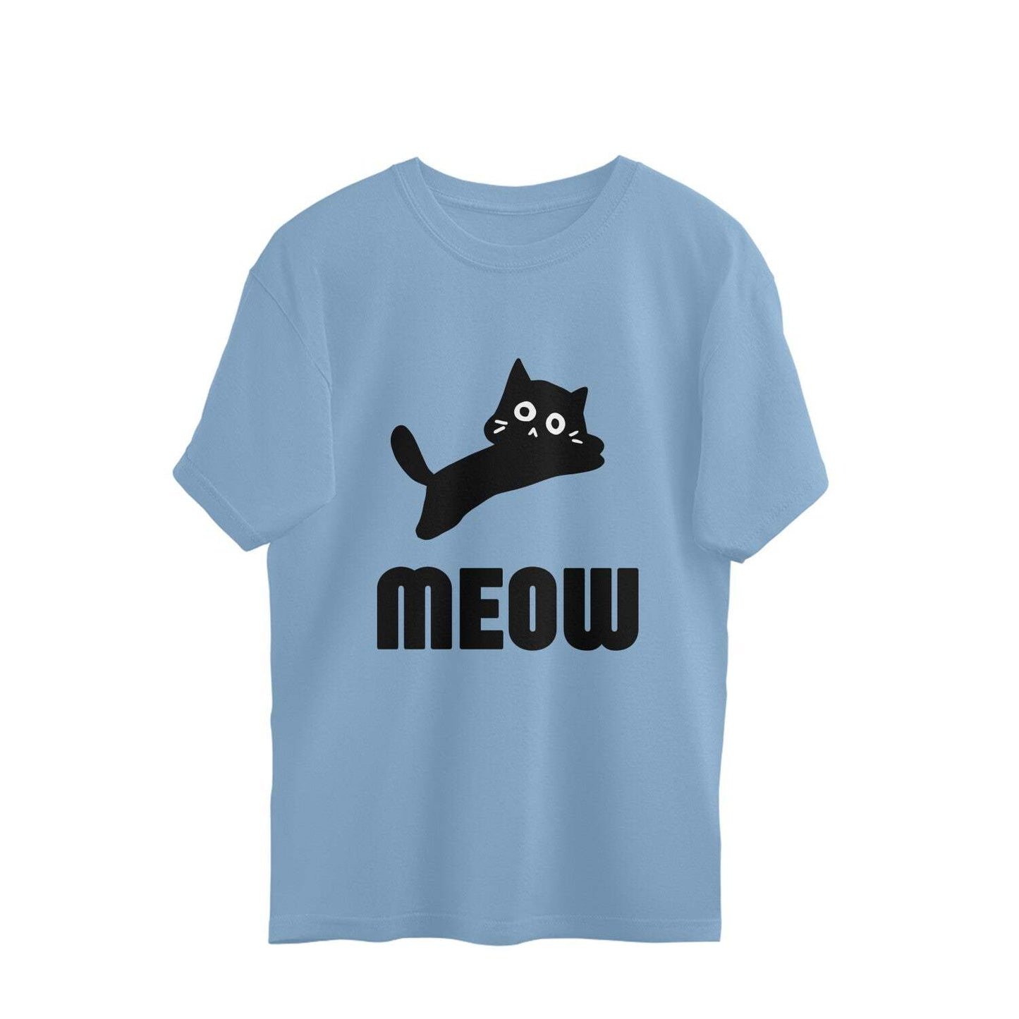 Meow Oversized Unisex T-Shirt (Black) – Minimalist, Trendy & Ultra-Comfortable - MaePaws