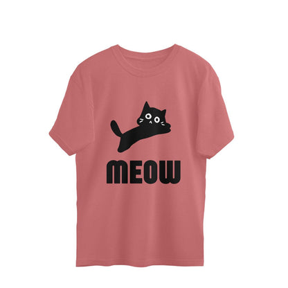 Meow Oversized Unisex T-Shirt (Black) – Minimalist, Trendy & Ultra-Comfortable - MaePaws