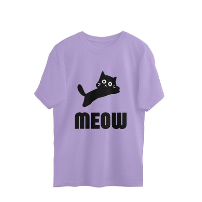 Meow Oversized Unisex T-Shirt (Black) – Minimalist, Trendy & Ultra-Comfortable - MaePaws