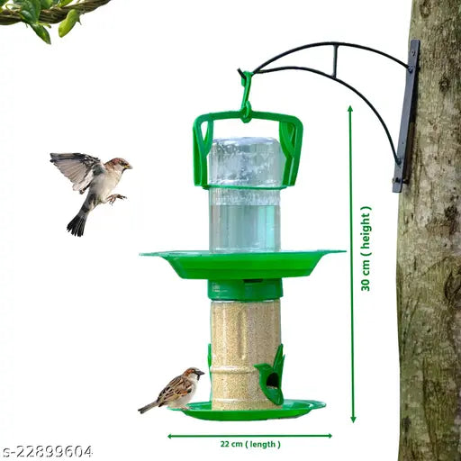 Modern Plastic Bird Feeder & Water Drinker – Easy to Use & Hang