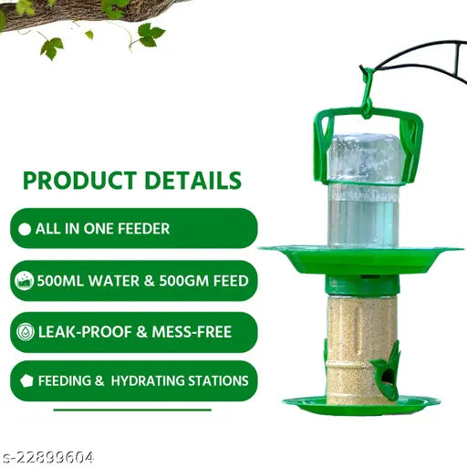 Modern Plastic Bird Feeder & Water Drinker – Easy to Use & Hang