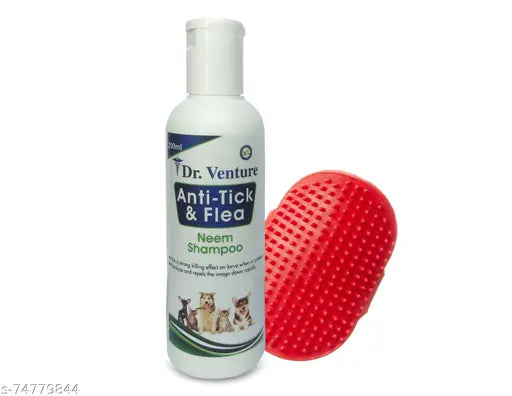 Anti-Tick & Flea Lemongrass Dog Shampoo + Grooming Brush (200ml)