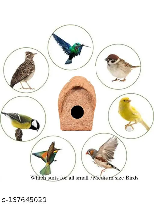 Indian Grow Bird House – Eco-Friendly Fiber Nest for Birds (Pack of 1)