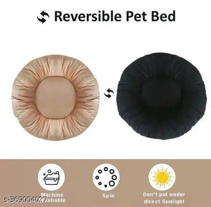 Luxurious Indoor & Outdoor Pillow/Gaddi/Takiya for Dogs & Cats – Black Cream (Medium Size: 66 x 56 x 10 cm)