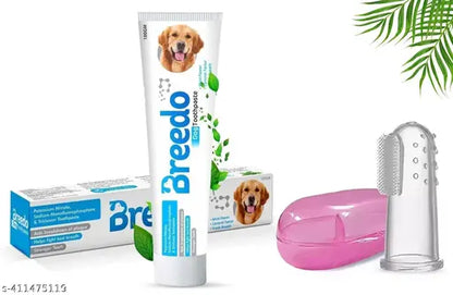 Dog & Cat Cool Mint Toothpaste + Pet Finger Toothbrush Combo – 100g - MaePaws