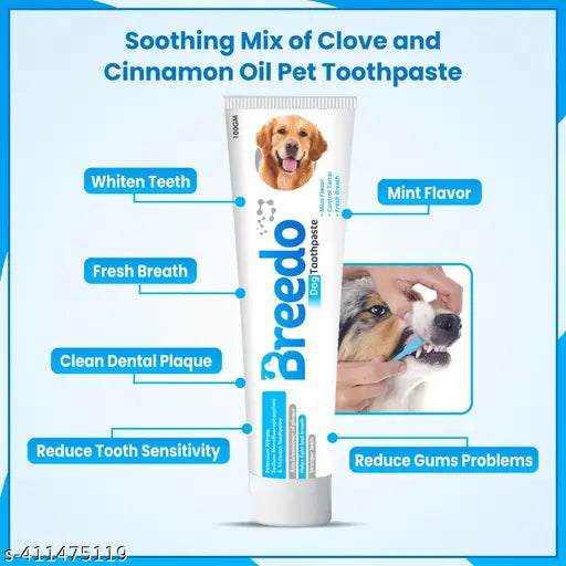 Dog & Cat Cool Mint Toothpaste + Pet Finger Toothbrush Combo – 100g - MaePaws