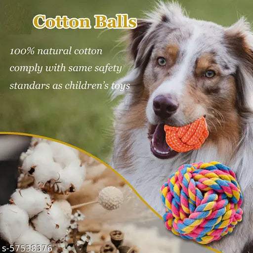 Puppy Chew Rope Ball Toy – Pack of 3 - MaePaws