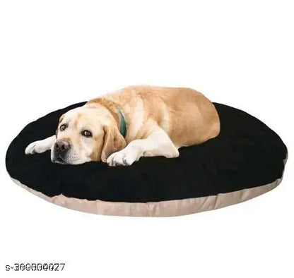 Luxurious Indoor & Outdoor Pillow/Gaddi/Takiya for Dogs & Cats – Black Cream (Medium Size: 66 x 56 x 10 cm)