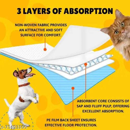 PH TIDY Disposable Pet Training Pads – 60x60 cm | Quick Dry & Leak-Proof - MaePaws