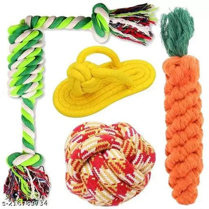 Durable Dog Chew & Rope Toys – Pack of 4 for Small & Medium Dogs - MaePaws