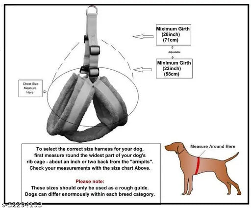 Petshop7 Nylon Dog Harness & Leash Set – Adjustable & Durable (Small Size)