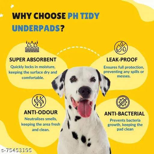 PH TIDY Disposable Pet Training Pads – 60x60 cm | Quick Dry & Leak-Proof - MaePaws