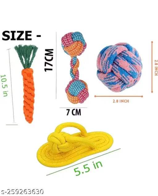 Natural Dog Rope Toys – 100% Cotton Chew Toys (Combo of 5) - MaePaws